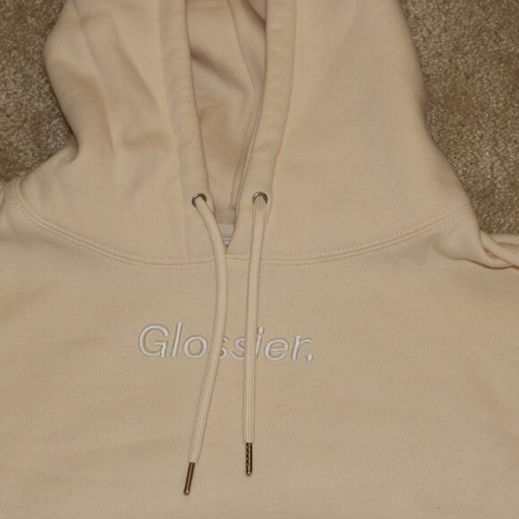 Glossier Off-White Hoodie with Pink Detail - Picture 4 of 5